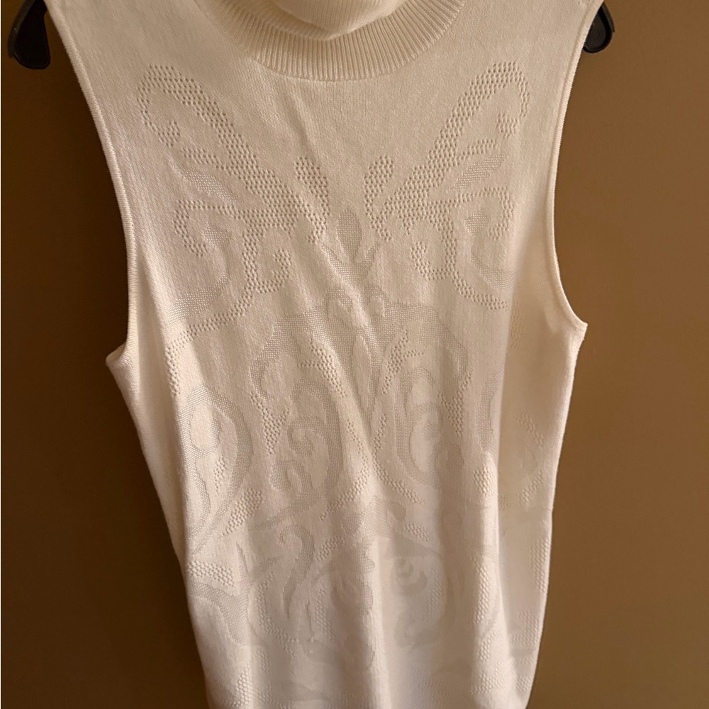 Chico's Cream Sleeveless Cowl Neck Sweater